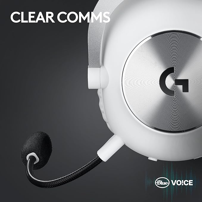 Logitech G PRO X 2 Lightspeed Wireless Gaming Headset: Wireless Gaming Headphones with Mic, 50mm Graphene Drivers, 2.02.0—7.1 Surround, Bluetooth/USB/3.5mm Aux, for PS4/PS5/PC/Nintendo Switch - White