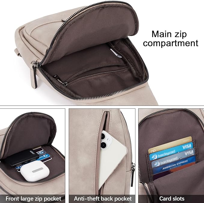 CLUCI Crossbody Bags for Women Men,Leather Sling Bag Cross Body Backpack for Woman Gifts for Women Birthday Unique