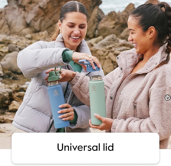 Takeya Actives Water Bottle with Spout Lid - Bottle with Double Stainless Steel Insulation - Dishwasher Safe & BPA-Free - Bottle with Spout Lid & Removable Bumper - 32 oz, Blush