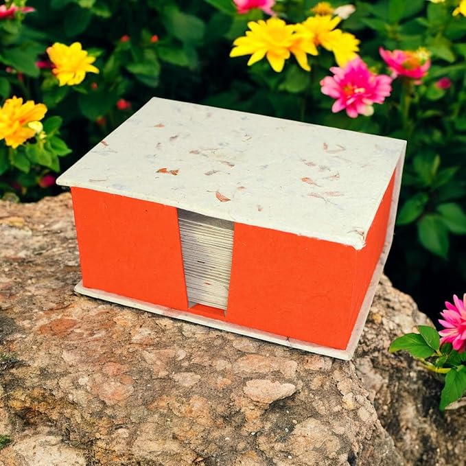 Kathmandu Valley Co. Nepali Cherish Greeting Card & Envelope Deluxe Box Set with Handmade Lokta Paper from Nepal, 25 Cards (Marigold)