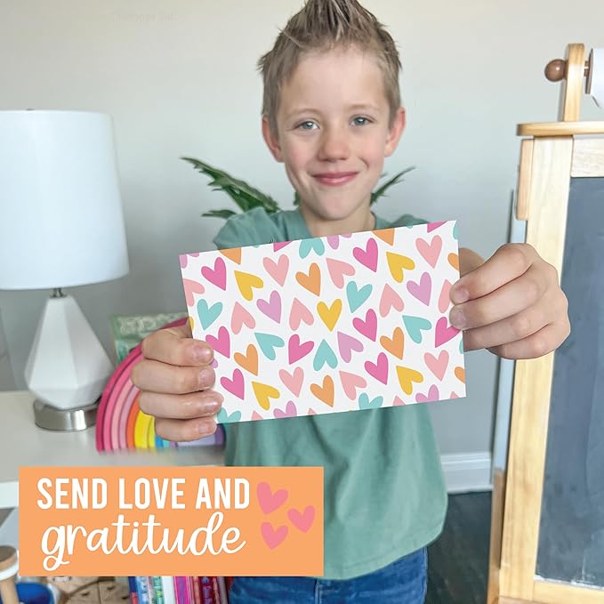 Hadley Designs Blank Cards and Envelopes 4x6-24 Blank Note Cards with Envelopes, Notecards Stationery Sets, Notecards Bulk, Stationary Sets, Note Paper Stationery, Hearts Pretty Stationary