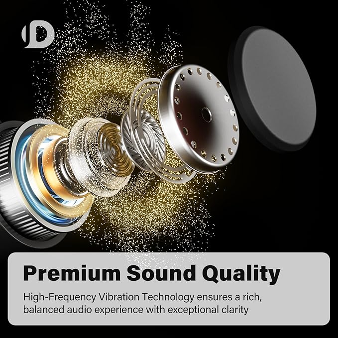 Bone Conduction Headphones, Open Ear Headphones Wireless Earphones, 32GB MP3, 8 Hours Playtime, Bluetooth 5.3, IP68 Waterproof Earphones for Running and Fitness Workout - Black