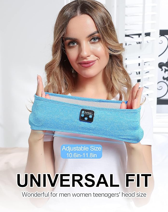 Sleep Headphones Bluetooth Headband, Perytong Upgrage Soft Sleeping Wireless Music Sport Headbands, Long Time Play Sleeping Headsets with Built in Speakers