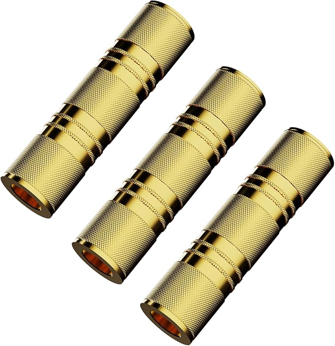 3.5mm Female to Female aux Adapter, 3.5mm Stereo Jack to 3.5mm Stereo Jack Adapter Connectors Stereo Coupler Female to Female Gold - 3pcs