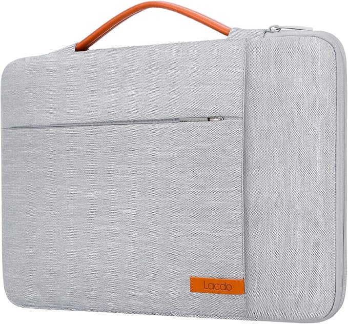 Lacdo 360° Protective Laptop Sleeve Case for 15 inch New MacBook Air M4 A3241 2025, M3 A3114, M2 A2941 2024-2023, 15 inch MacBook Pro A1990 A1707, Dell XPS 15 Plus Computer Bag, Water-Resistant, Gray