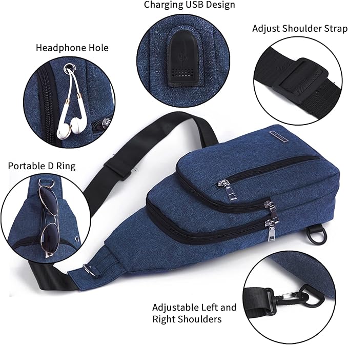 Seoky Rop Small Sling Bag Crossbody for Men Women One Strap Shoulder Cross Body Bag Sling Backpack for Travel