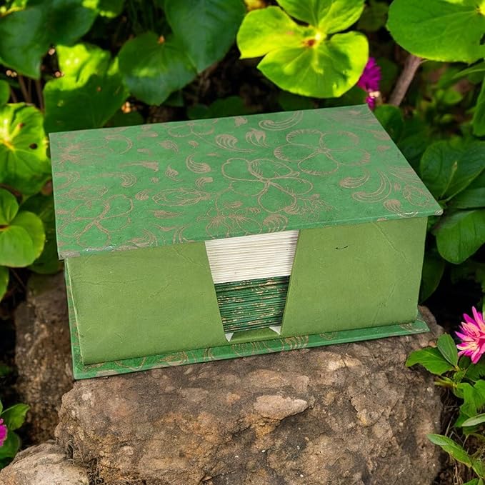 Kathmandu Valley Co. Nepali Cherish Greeting Card & Envelope Box Set with Handmade Lokta Paper from Nepal, 25 Cards (Rainforest)