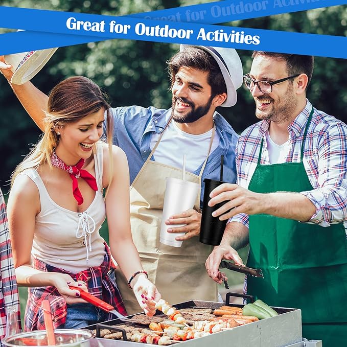 Honeydak 30 Pack Tumbler with Straw and Lid Bulk Glitter Plastic Cups Water Bottle Iced Coffee Travel Mug Reusable Party Favor Cups for Birthdays travel 24-27 oz (Black and Clear)