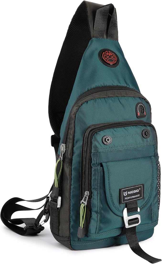 NICGID Sling Bag Chest Shoulder Backpack Crossbody Bags for Tablet Laptop Outdoor Hiking Men Women