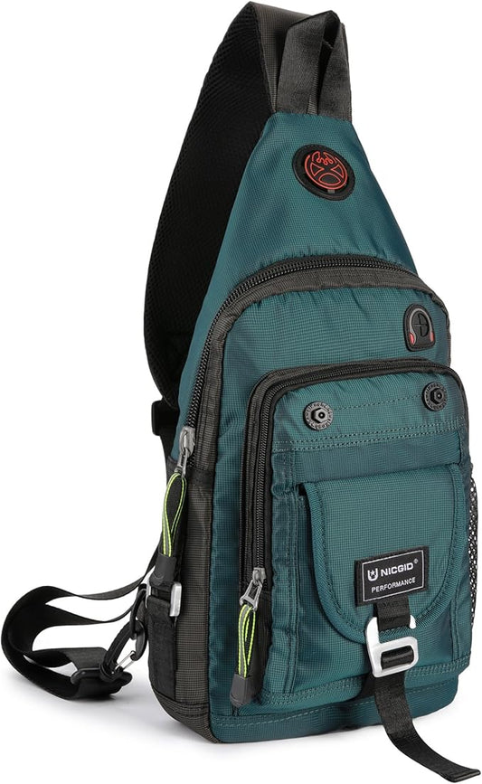 NICGID Sling Bag Chest Shoulder Backpack Crossbody Bags for Tablet Laptop Outdoor Hiking Men Women