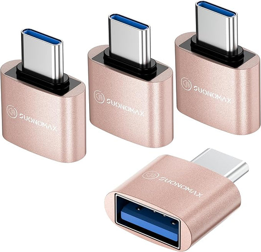 USB C to USB A Adapter,USBC Male to A Female 3.0 OTG MacBook Pro/Air USB Adapter,Type C Thunderbolt 3 Converter for Apple iPhone 16 15,Flash Thumb Drive,Mac,iPad,Samsung Galaxy S25 S24 4 Pack