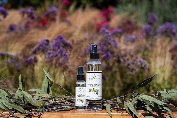 EuroSpa Aromatics Pure Eucalyptus Oil ShowerMist and Steam Room Spray, All-Natural Premium Aromatherapy Essential Oils - Pure Eucalyptus, 2oz, 2 Pack