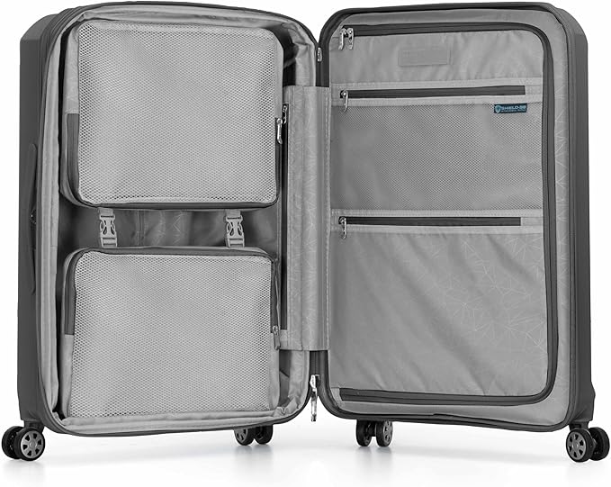 Traveler's Choice Pagosa Indestructible Hardshell Expandable Spinner Luggage, Gray, 26-Inch Medium