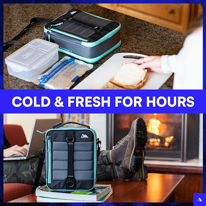 Arctic Zone Ultimate Expandable Insulated Lunch Box, Dual Compartment Insulated - Gray