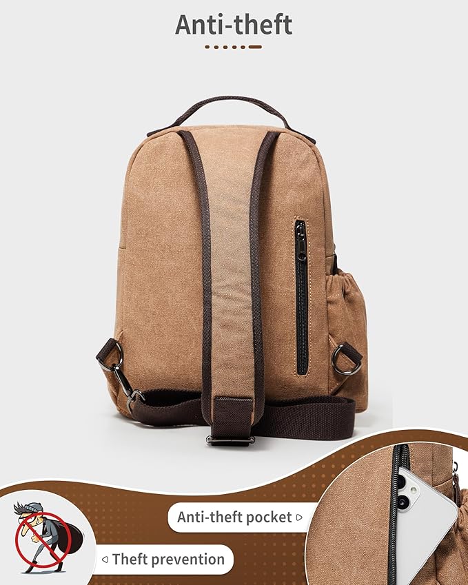 Messenger bag for Men,Small Sling Crossbody Backpack Shoulder Bag for Men Women,canvas Strap Backpack Sling Bag
