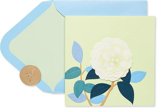 Papyrus Blank Card (White Rose)