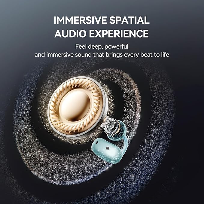 1MORE S20 Open Ear Headphones, Lightweight Comfort Clip-On Wireless Earbuds, 30H Playtime Bluetooth 5.4 Headphones with 4 ENC Microphones, IPX5 Water Resistance, Secure Fit for Sports Workout, Blue