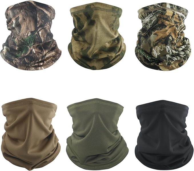 Neck Gaiter Face Mask, Sun Cooling Dust Camouflage Face Shield, Reusable Washable Bandana