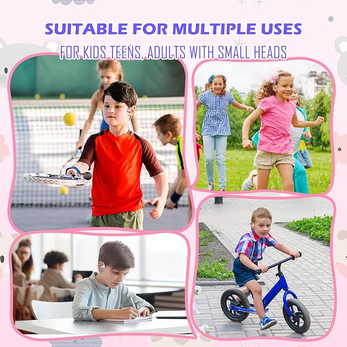 Kids Headphones Wireless, Safe 85db Volume Limit, Latest Bluetooth V5.4, Open Ear Headphones with Mic for School Tablet Car Trip Flight, Cute Panda Earphones for Boys and Girls