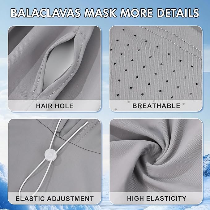 3 Pack Summer Balaclava Sun UV Protection Hood Breathable Full Head Mask Face Cover for Men Women Motorcycle Cycling Fishing