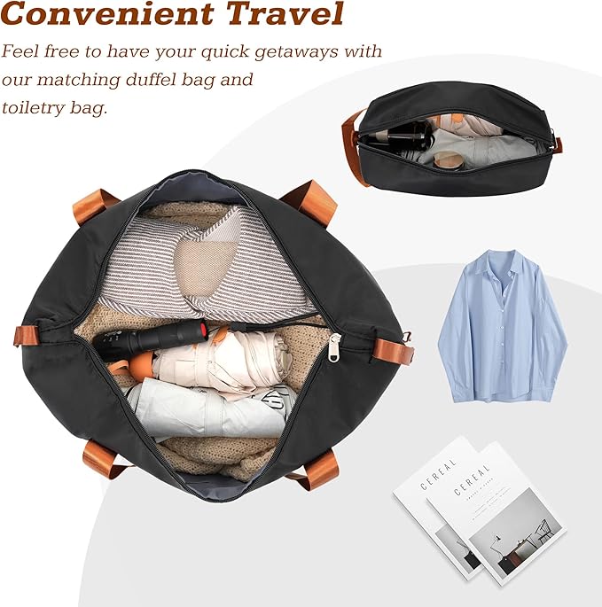 Merax Suitcase Set 24 inches Expandable Luggage with TSA Lock Spinner Wheels Hardshell Lightweight Vintage Luggage with Travel Bag,Black