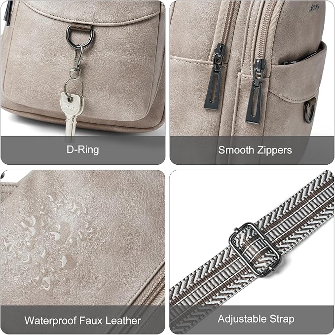 7L Sling Bag for Women Men Crossbody Belt Bag Small Travel Sling Backpack Anti Theft Chest Daypack Purse Faux Leather