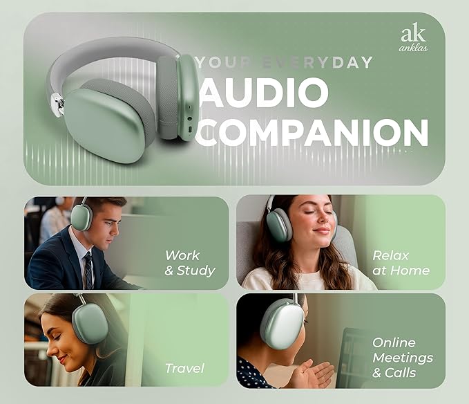 P959 Wireless Gaming Earbuds – Bluetooth 5.3 Stereo Headphones with Mic, Touch Controls, Long Battery, IPX6 Waterproof, Ergonomic for Music, Sports & Travel (Green)