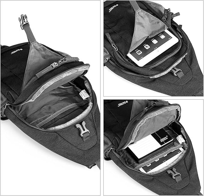 G4Free Sling Bag RFID Blocking Sling Backpack Crossbody Chest Bag Daypack for Hiking Travel(Black)