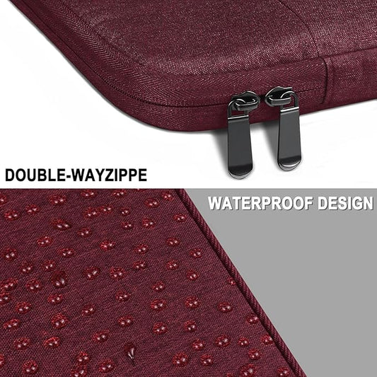 Laptop Sleeve Case 14 Inch, Water Resistant Traveling Computer Cover with Handle, Shockproof Protective Carrying Laptop Bag Compatible for 14 Inch MacBook Air/Pro, HP, Dell, Lenovo, WineRed