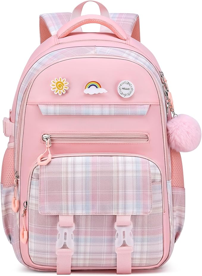 MOMUVO Girls Backpack with Lunch Box, Kids Backpack with Lunch Box, School Bags for Girls Kindergarten Elementary Preschool Middle School