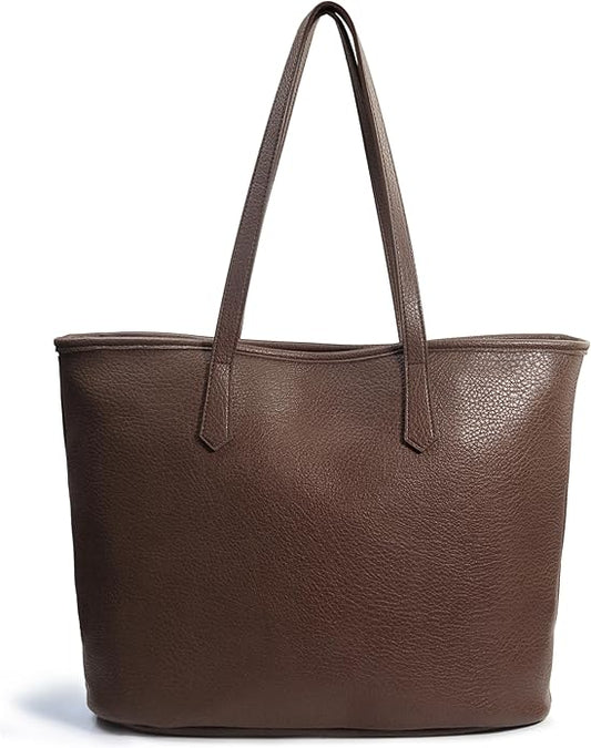 Zipper Tote Bag for Women Soft Vegan Leather Handbag for Work, Travel & Everyday Use