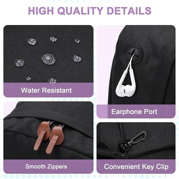 Backpack for Men Women,VASCHY Classic Water-resistant Lightweight Travel School Backpack Casual Daypack