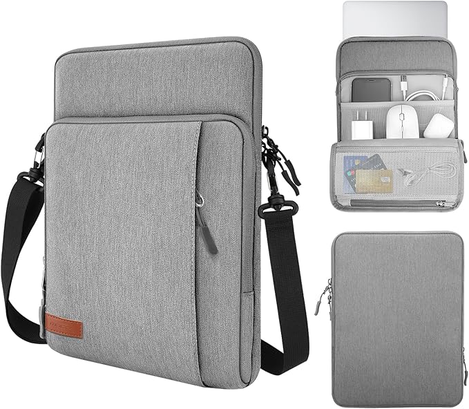 MoKo Laptop Sleeve Bag for 13.3-14 Inch, Notebook Carrying Case with Pocket Fits New MacBook Pro M3/M2 14" /13" M2/M1 Pro/M1 Max 14.2 2023-2021/Air 13.6" M2 2022, Surface Pro 9/8 13", Light Gray