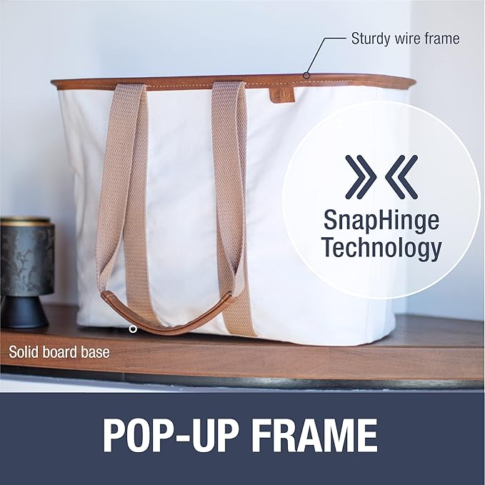 CleverMade EcoBasket Reusable Grocery Tote - Collapsible Storage Shopping Organizer - Heavy Duty Utility Bag Home