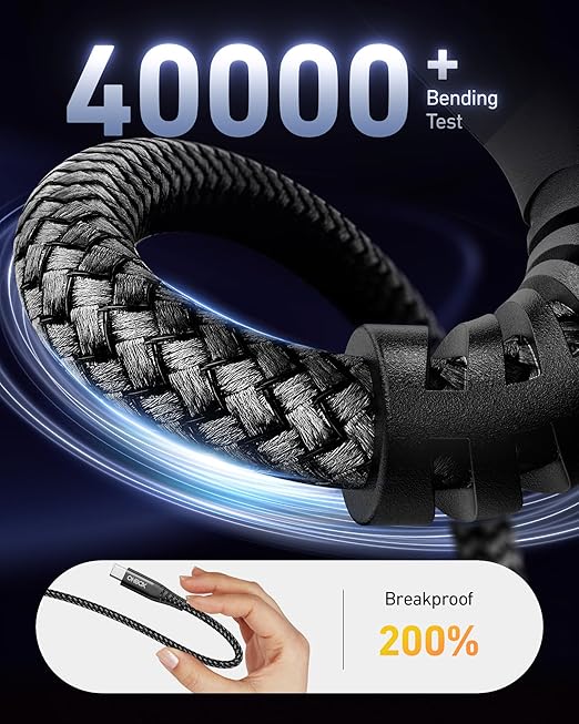 USBC to C Cable 10FT USB C Cables 60W, Long USB Type C Fast Charging Cable for Car Durable iPhone USB C Charger Cable USB C Cord for iPhone 17/16/15/Pro Max, Samsung Galaxy and More-Black