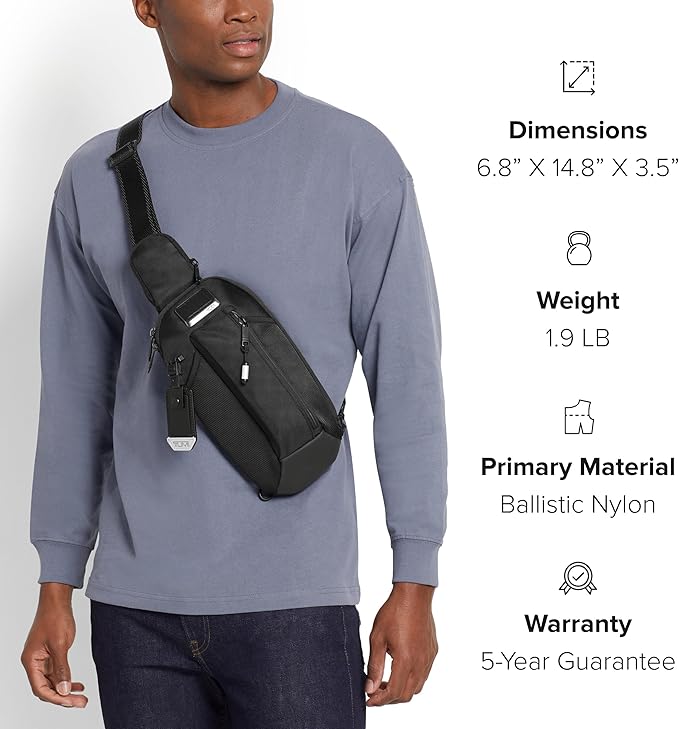 TUMI - Alpha Bravo Esports Pro Sling Bag - Gaming Bag for Handheld Gaming Devices - 12.0" X 5.8" X 2.5" - Black