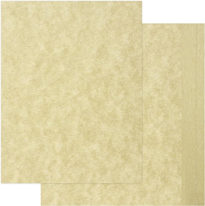 30 Sheets Parchment Paper - Grayish Yellow 8.5” x 11” Letter Size Parchment Card Stock 65lb Heavyweight Paper Thick Vintage Paper for Certificate, Crafts, Business Cards, Invitations PAP04GY