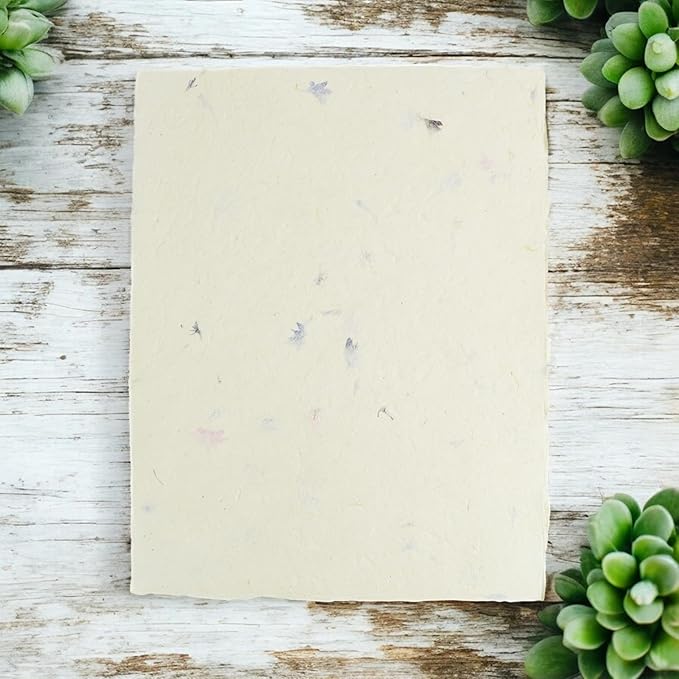 Handmade Lokta Laser and Inkjet Printer Paper with Deckle Edge 8.5x11 Inch Vintage Decorative Specialty Printing Paper (25 Sheets, Cornflower)