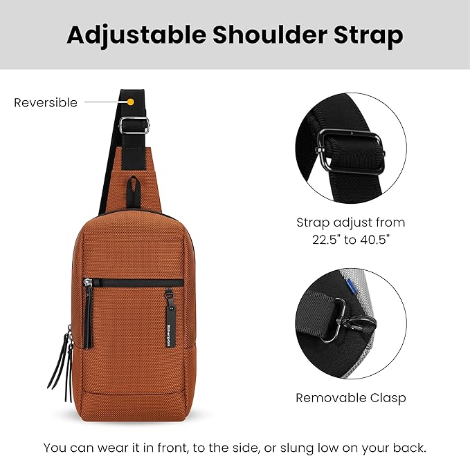 Sherpani Metro, Anti Theft Sling Bag, Sling Backpack, 5L Travel Bag, Shoulder Chest Purse, Crossbody Backpack for Women, Metal Hardware, Travel Gift (Morocco)