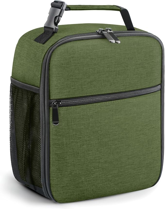 Lunch Bag for Men/Women, Reusable Lunchbox for Adult, Small Insulated Lunch box, Lunch Tote Bag for Office, Work, Picnic - Green