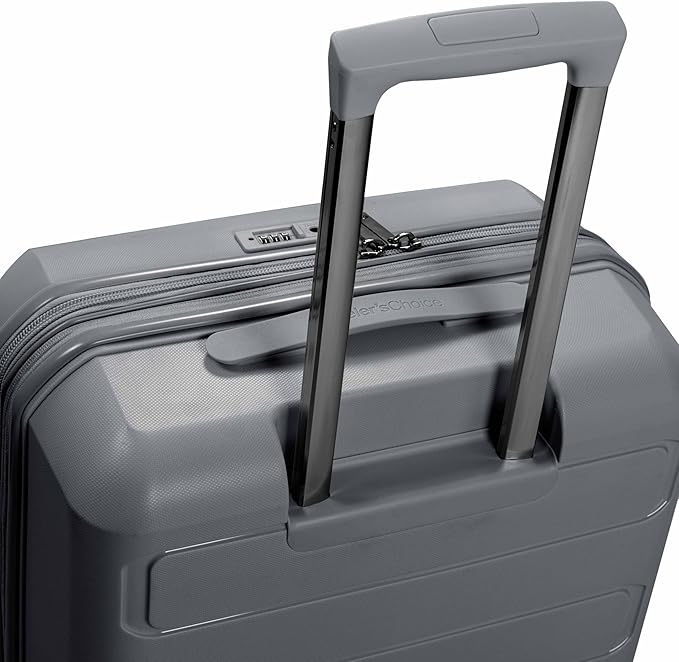 Traveler's Choice Pagosa Indestructible Hardshell Expandable Spinner Luggage, Gray, 26-Inch Medium