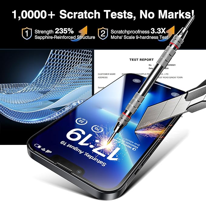 EZ-GLAZ- 4 Pack for iPhone 13 Screen Protector [6.1"] With 2 Pack Camera Lens Protector, 9H+ Hardness 12FT Military Grade Shatterproof Scratch Resistant Durable Tempered Glass Film with Flawless Fit Kit, HD Clear