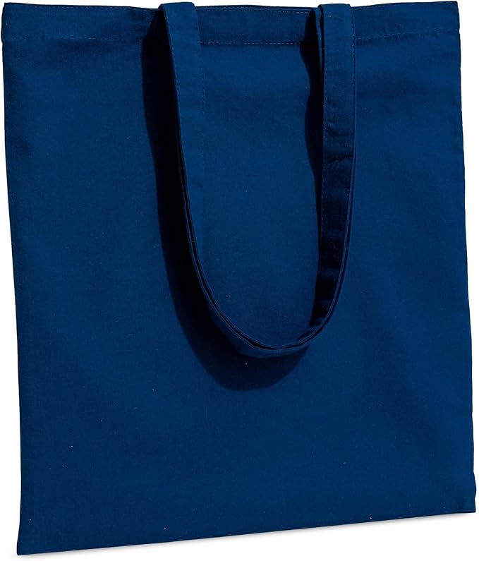 Carrywell |Not Made In China| 12 Pack Cotton Tote Bags, Lightweight Reusable Grocery Shopping Bag, Blank Bulk Cloth Totes with Handles, Great For Custom Screen Print and Gifts (15"x16")