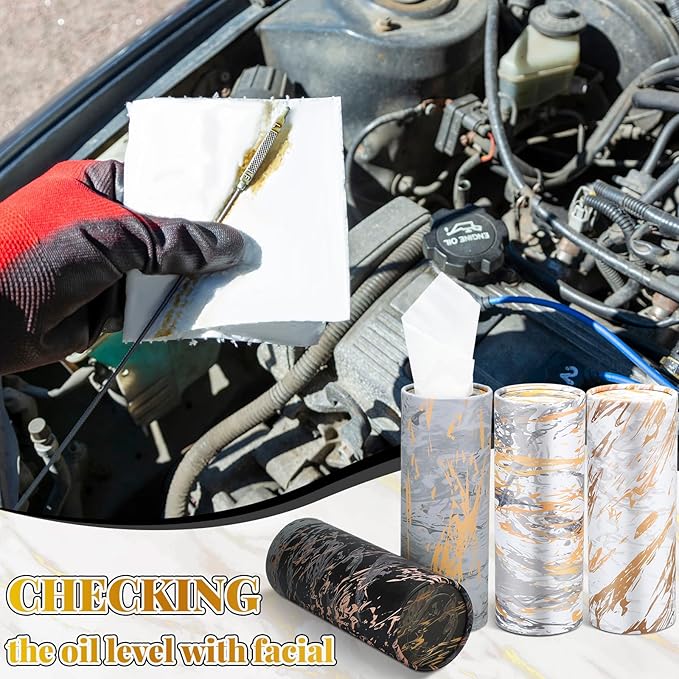 Thenshop 8 Pack 7.1x2.7" Car Tissues Cylinder with 7.1x5.9" Napkin 3 Ply Facial Tissues Bulk Round Boxes Paper Tubes Decorative Container for Car Cup Holder Home Travel Everyday Refill