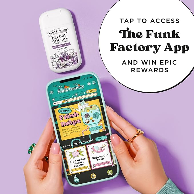 Poo-Pourri Before-You-Go Pocket Toilet Spray, Travel Essentials, Lavender Vanilla, 1 Fl Oz, Up to 50 Uses, On-The-Go Bathroom Odor Deodorizer with Essential Oils, TSA Approved Size