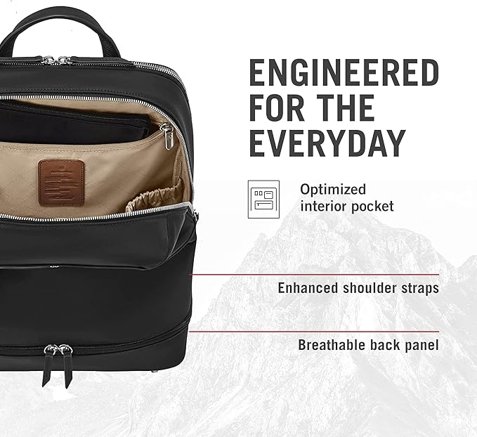 Victorinox Victoria Signature Deluxe Backpack - Professional Laptop Backpack for Women - Holds Computer & Tablet - Includes Clutch - 18 Liters, Black