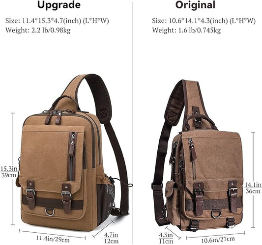 mygreen Canvas Cross Body Messenger Bag Shoulder Sling Backpack Travel Rucksack