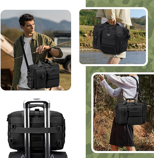 BAGZY Tactical Messenger Bag for Men Multifunctional Tactical Briefcase Men's Military Laptop Work Bag for Business Teacher