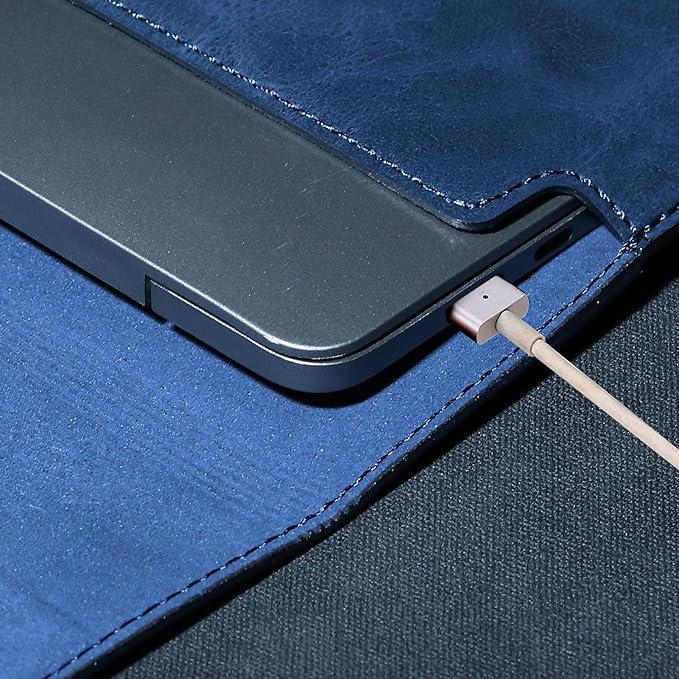 Leather Laptop Sleeve Compatible with MacBook Pro 14 Inch M4 M3 M2 M1 Pro/Max Case,Slim and Durable Waterproof Protective Cover for 13-14 Inch Notebook Computer Cover,Blue