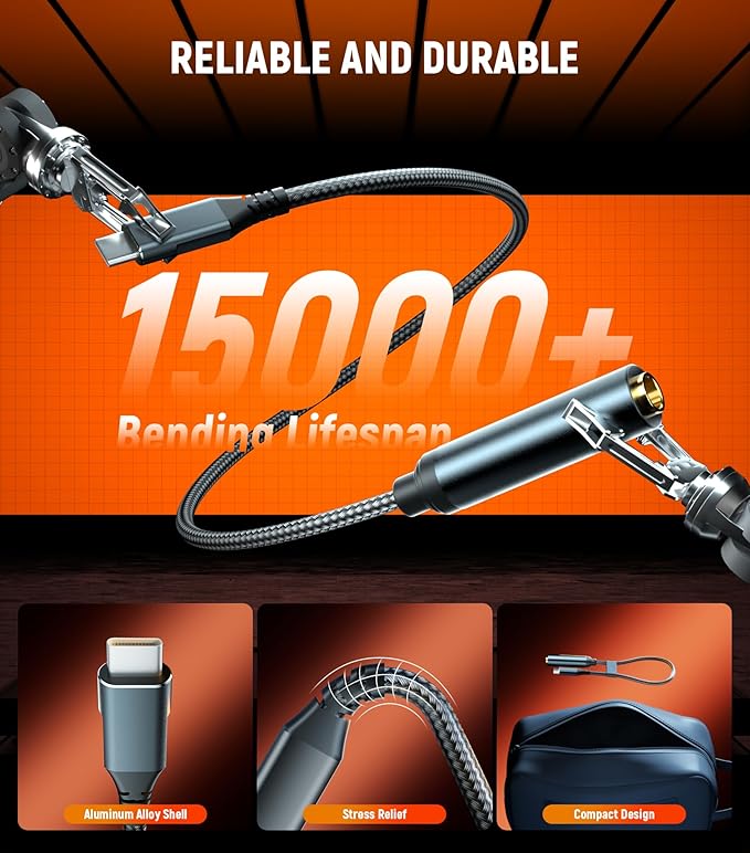 USB C to 1/4 Headphone Adapter 3.3ft/1M, 1/4 Inch 6.35mm TRS Female to USB C Stereo Jack Headphone Adapter Cable for Amplifiers, Mixers, Home Theater, Smartphones, Laptops